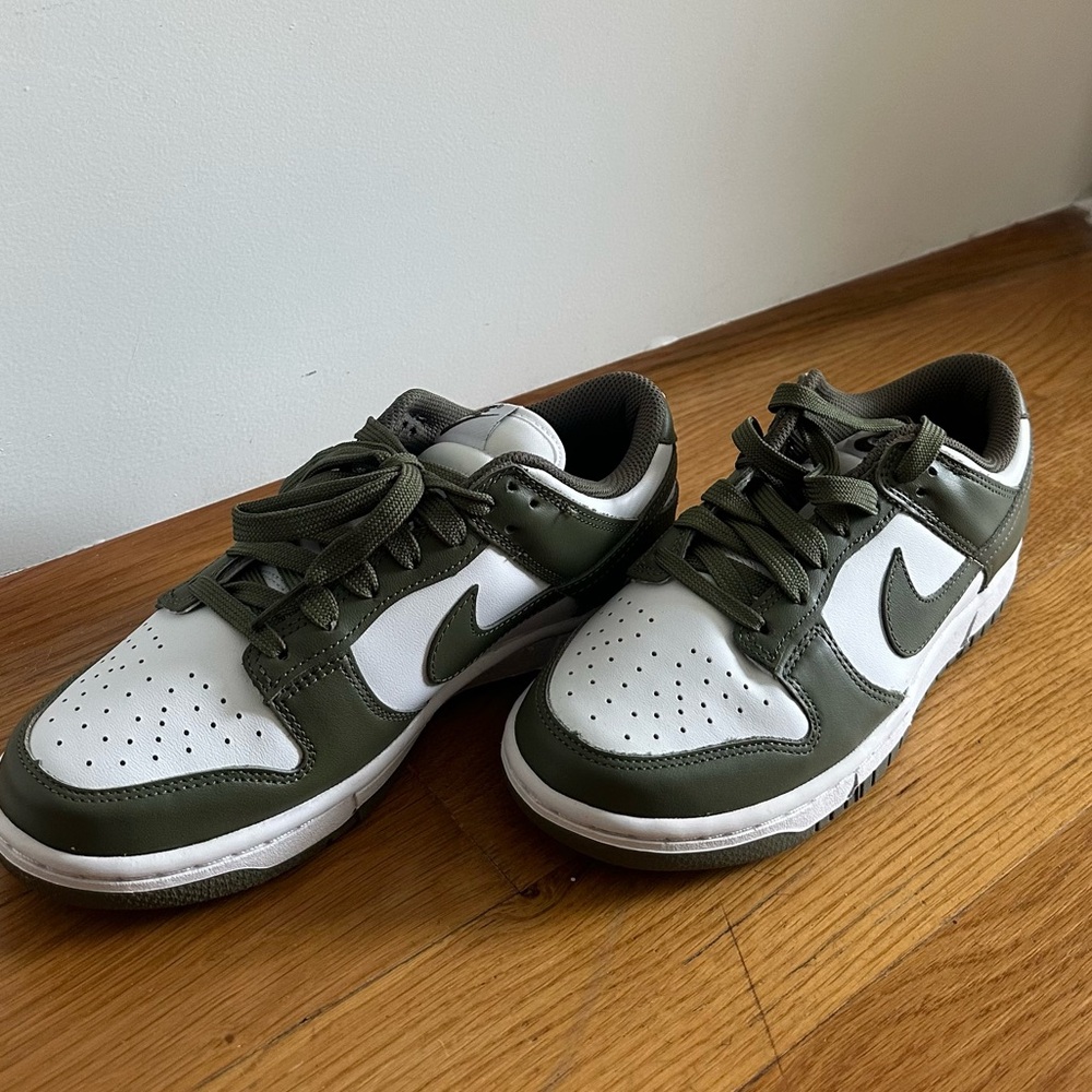 Nike Green and White Sneakers Classic Nike Dunks